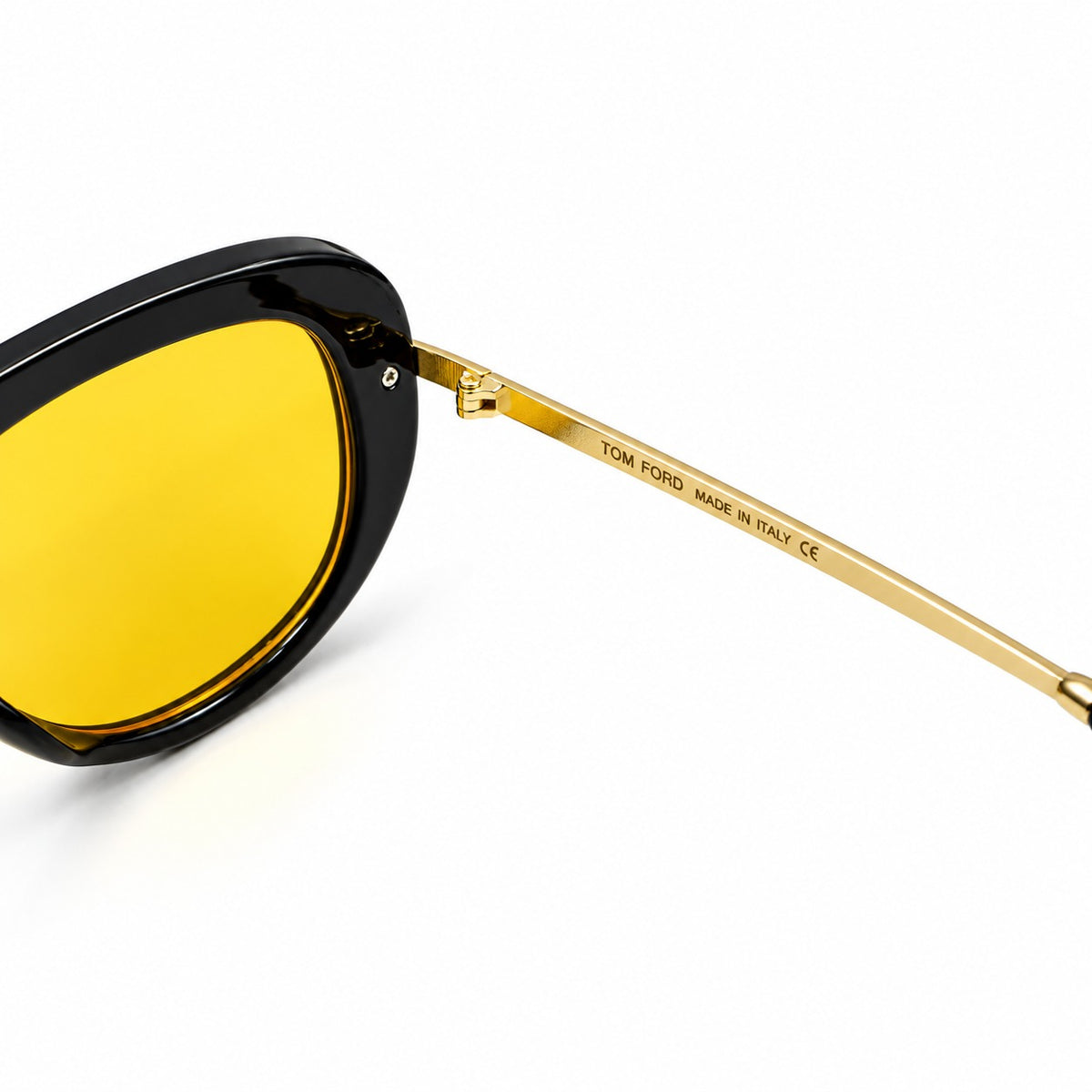 TF - TRENDY - FLAT TOP ROUND - BLACK GOLDEN - YELLOW TINTED - QUALITY