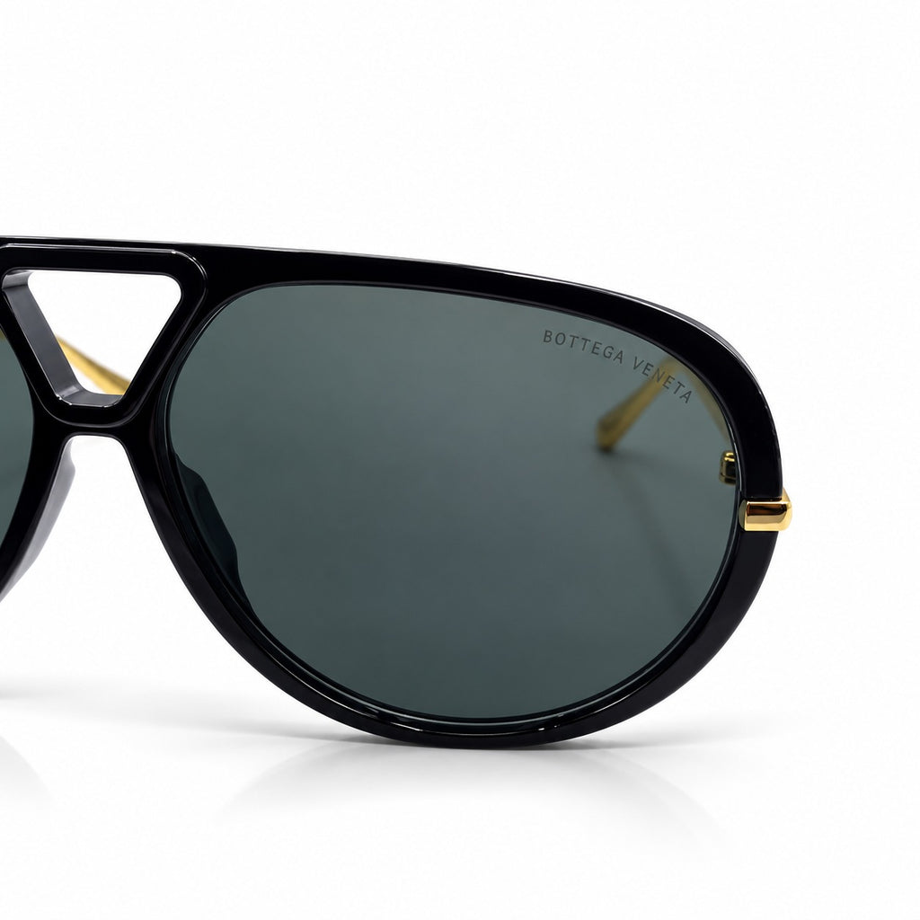 BOTTEGA VENETA - TRENDY - NAVIGATOR - AVIATOR - BLACK GOLDEN - OVERSIZE