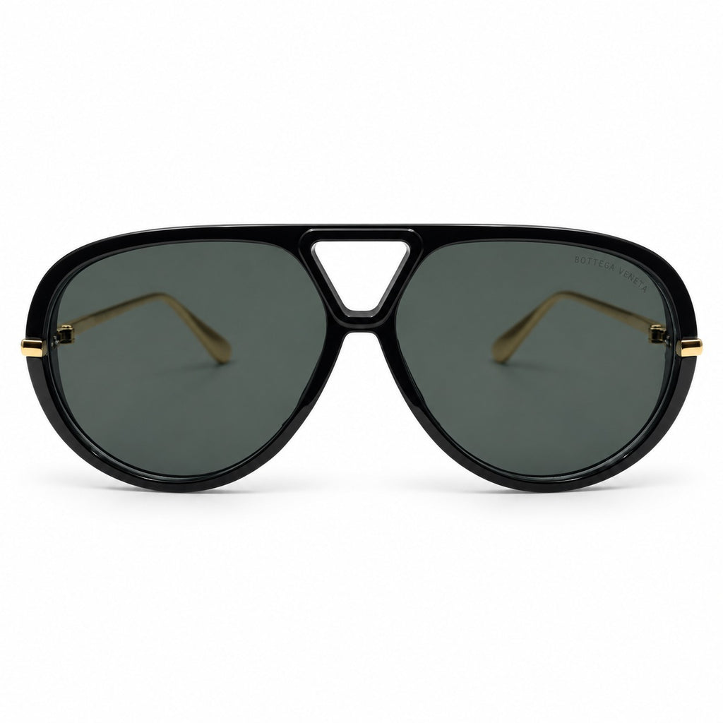 BOTTEGA VENETA - TRENDY - NAVIGATOR - AVIATOR - BLACK GOLDEN - OVERSIZE