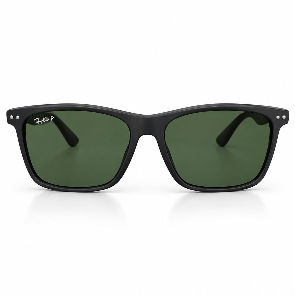 RB 4550 - SUNGLASS - MATTE BLACK - GREEN - POLARISED - SQUARE - LIGHTWEIGHT