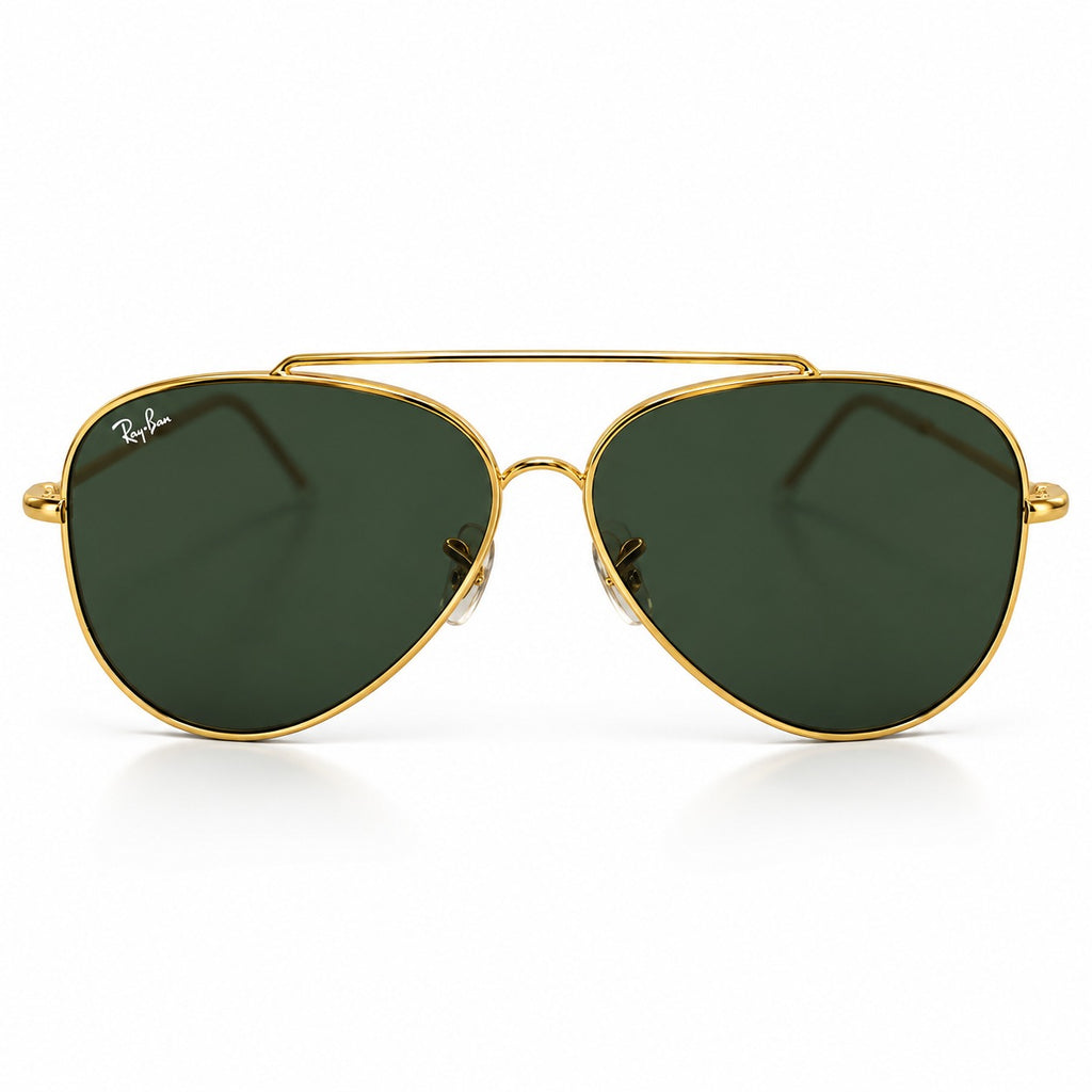 RB - REVERSE - AVIATOR - GOLDEN - G15 GREEN - DOUBLE BRIDGE - HIGH-QUALITY