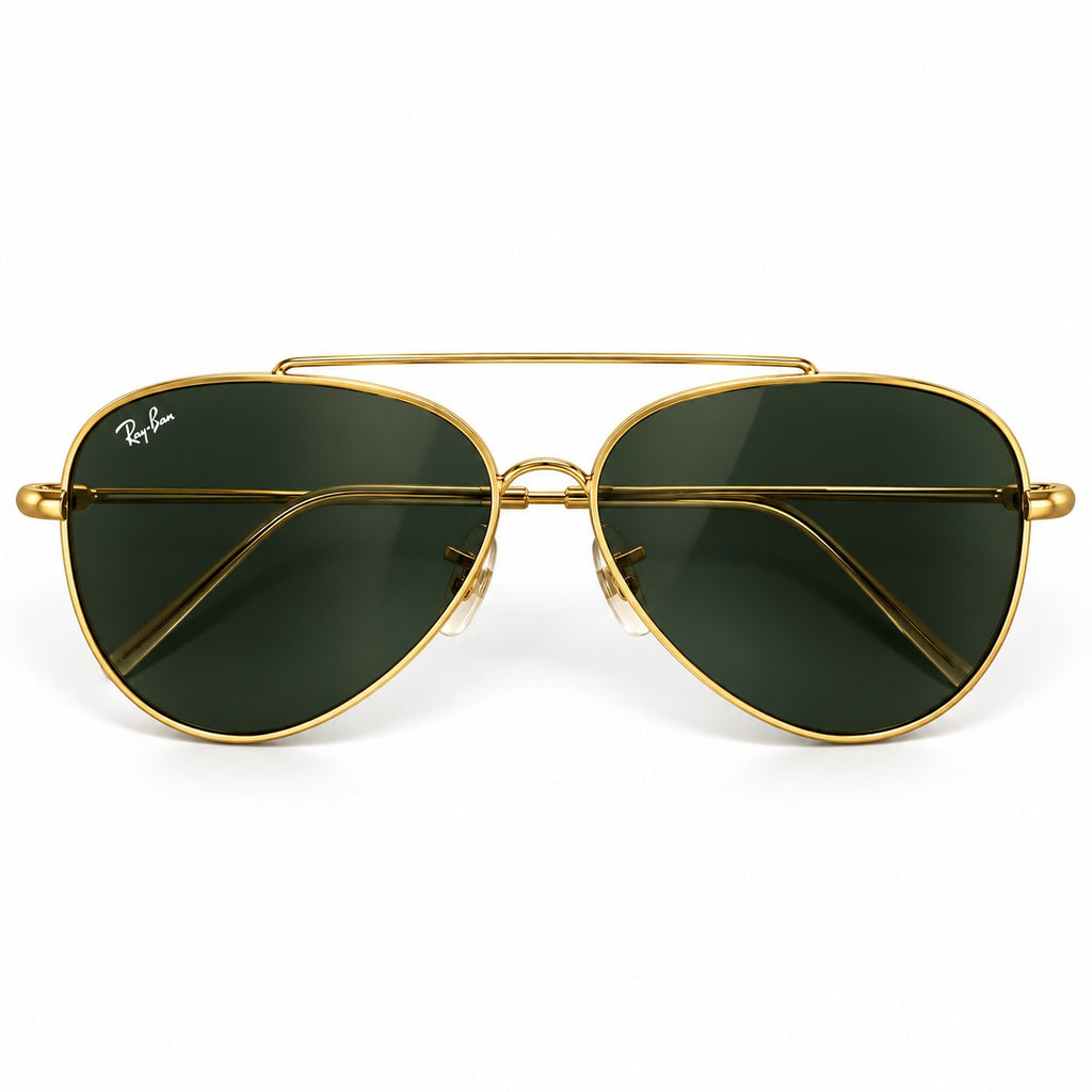 RB - REVERSE - AVIATOR - GOLDEN - G15 GREEN - DOUBLE BRIDGE - HIGH-QUALITY