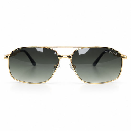 BALENCIAGA - DOUBLE BRIDGE - GEOMETRIC AVIATOR - GOLDEN - GREEN GRADIENT - SUNGLASSES