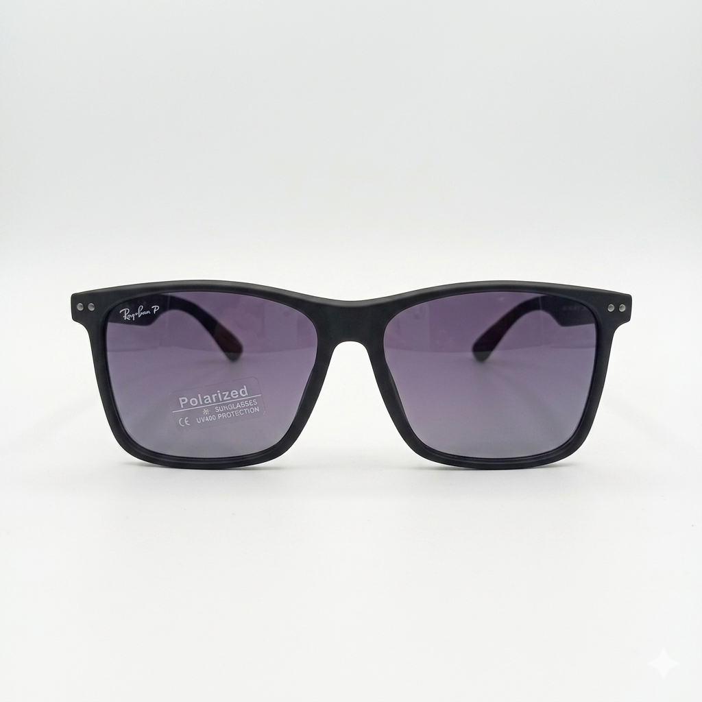 RB 4550 - SUNGLASS - SQUARE - POLARISED - ACETATE - MATTE BLACK - MEN