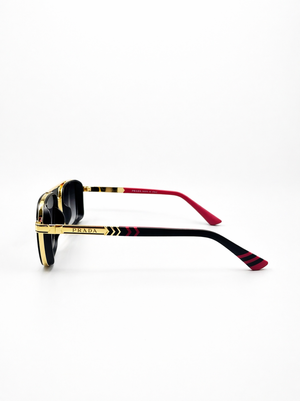 PRADA 58494 - SUNGLASS - SQUARE - DOUBLE BRIDGE - GOLDEN BLACK - PREMIUM