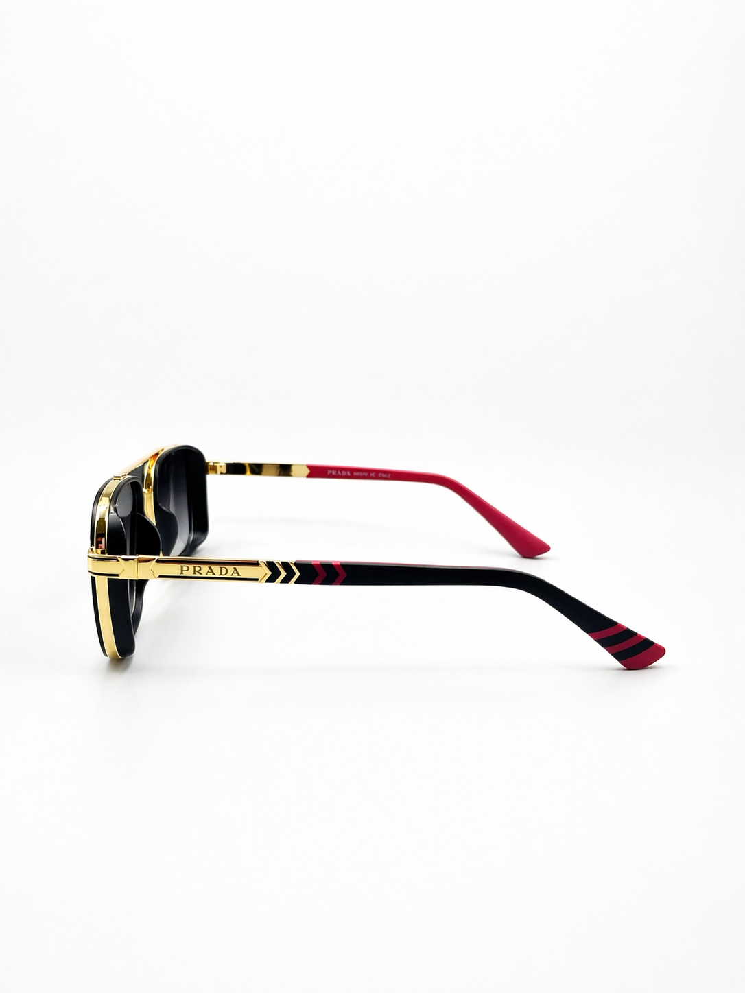 PRADA 58494 - SUNGLASS - SQUARE - DOUBLE BRIDGE - GOLDEN BLACK - PREMIUM