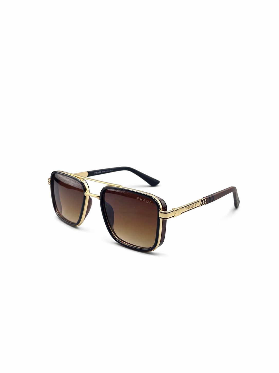 PRADA 58494 - SQUARE - DOUBLE BRIDGE - GOLDEN BROWN - METAL - PREMIUM