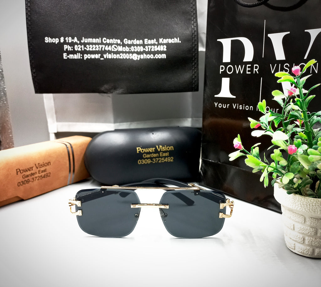 CHEETAH - SUNGLASS - SQUARE - DOUBLE BRIDGE - GOLDEN BLACK - WOOD