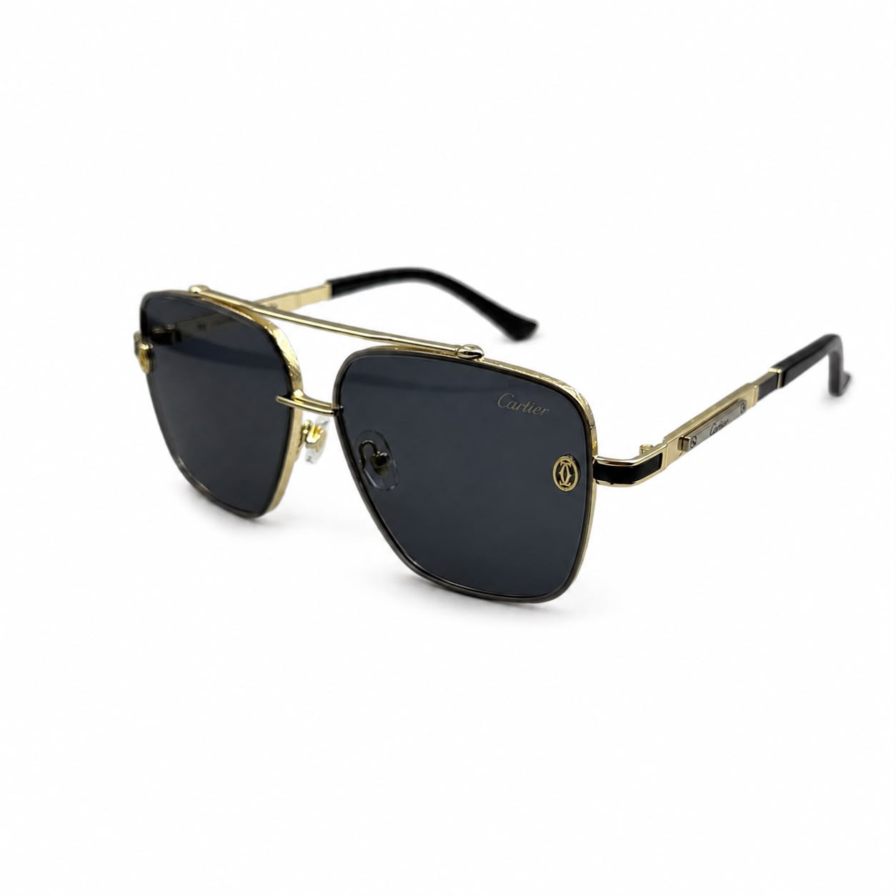 CR 8220 - CLASSY - DOUBLE BRIDGE - GOLDEN BLACK - BRANDING TEMPLES - DURABLE HINGES - MEN - PREMIUM