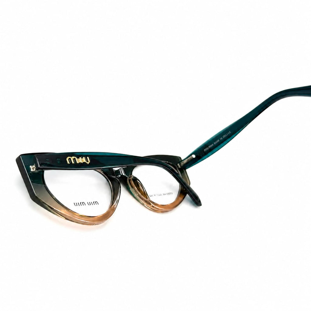 MIU MIU 24198 - BOLD - CATEYE - SEA GREEN - CHAMPAGNE - LADIES - QUALITY - PREMIUM