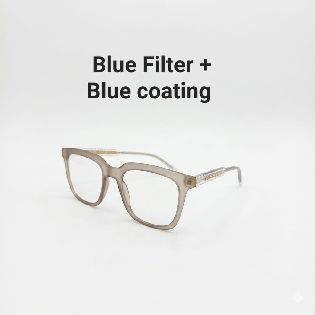 TR - BLUE FILTER - BLUE COATING - TRANSITION - SCREEN PROTECTOR - MATTE GREY - TRANSPARENT