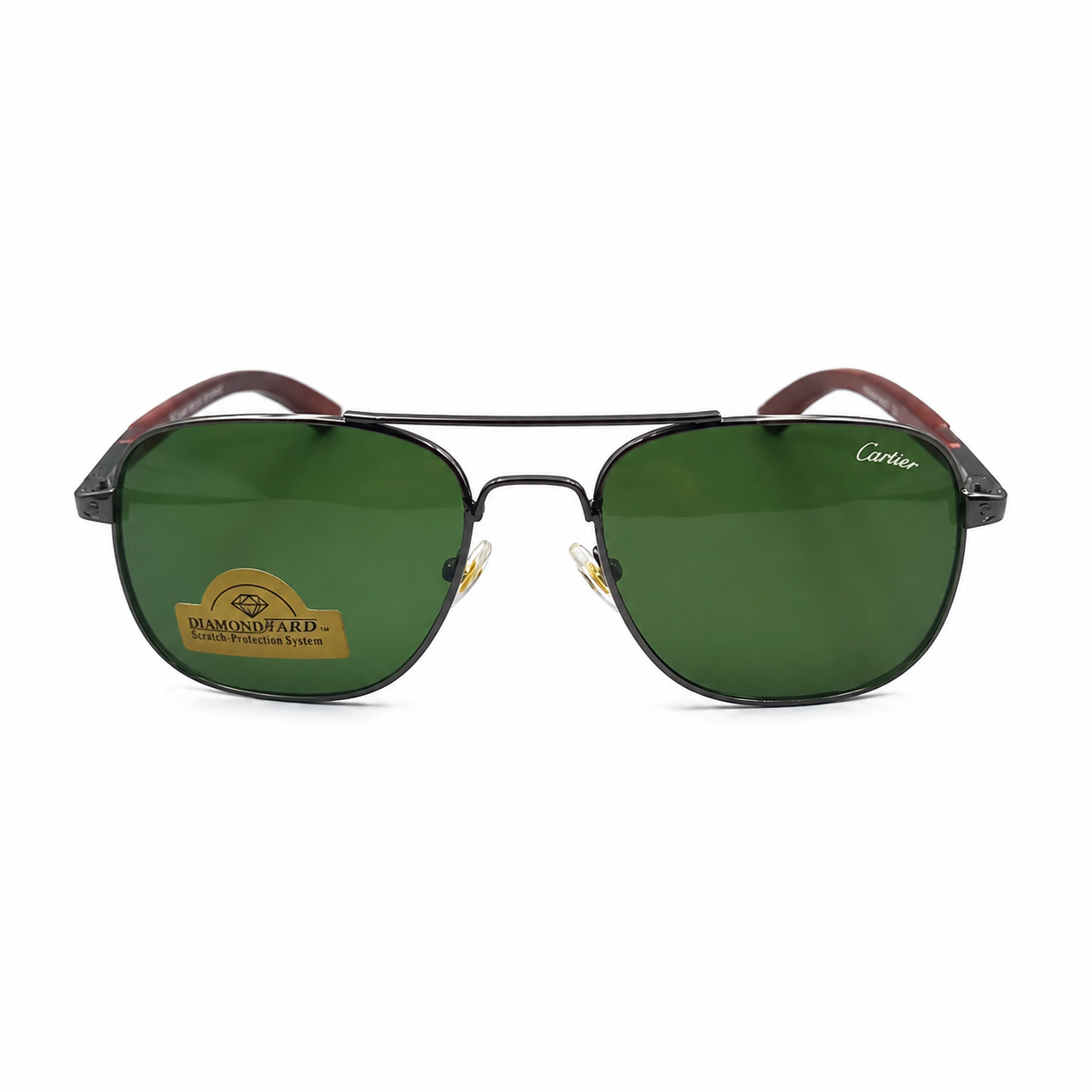 CR 200603 - SUNGLASS - GUN METALLIC - WOOD SIDES - PREMIUM GREEN - MEN