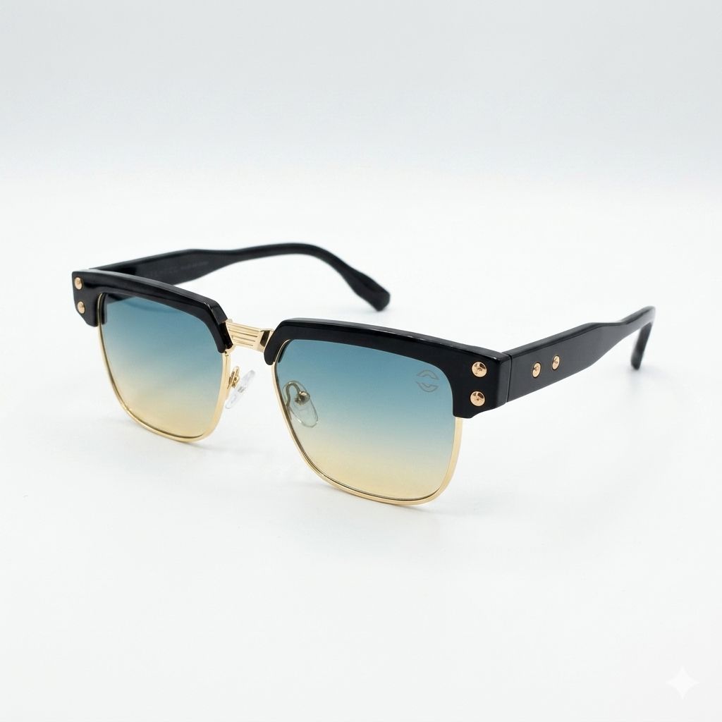 EYEHOOD 98332 - SUNGLASS - CLUB MASTER - BLACK - GOLDEN - PREMIUM