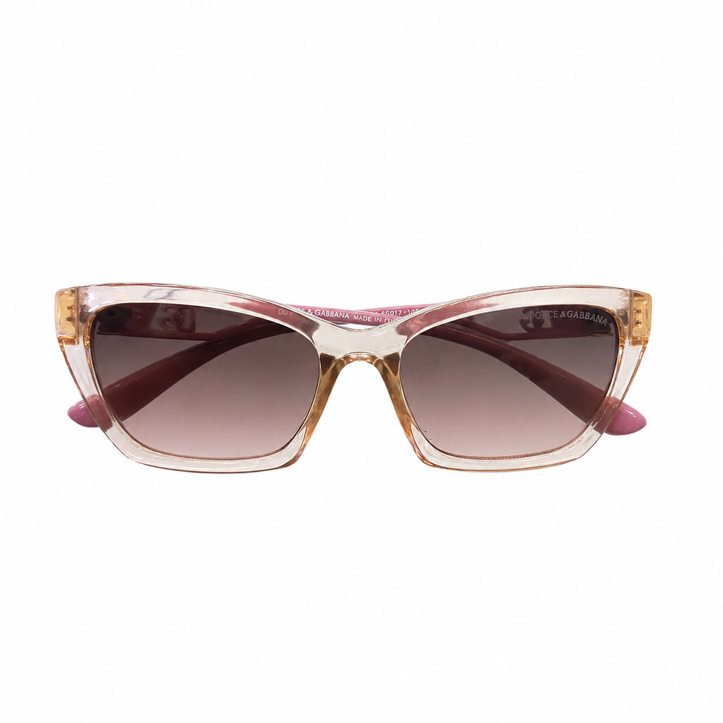 D&G 6155 - LADIES - SMALL CATEYE - PINK TRANSPARENT - BROWN GRADIENT - AFFORDABLE