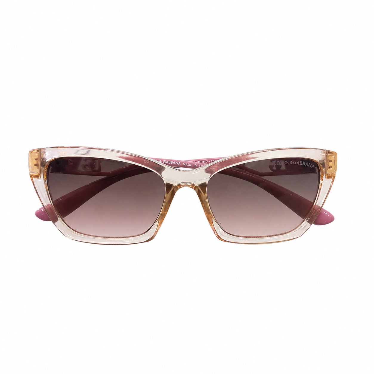D&G 6155 - LADIES - SMALL CATEYE - PINK TRANSPARENT - BROWN GRADIENT - AFFORDABLE