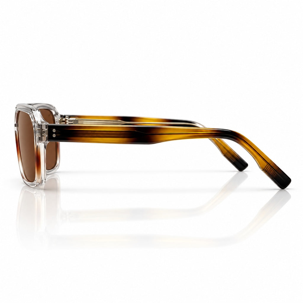 PR 2353 - ACETATE - DOUBLE BRIDGE SQUARE - GREY TORTOISE - BROWN - UNIQUE