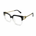 GORGEOUS 82113 - OVERSIZE - SQUARE - BLACK - TRANSPARENT - SPRING DESIGNER TEMPLES - PREMIUM - EYEWEAR
