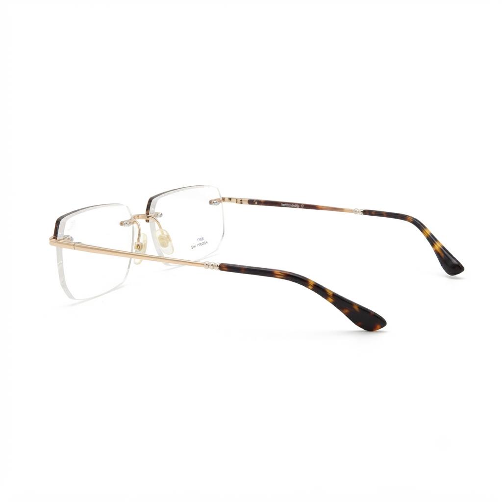 CAZAL 6221 - RIMLESS - GEOMETRIC SQUARE - GOLDEN BROWN - EXECUTIVE - MEN