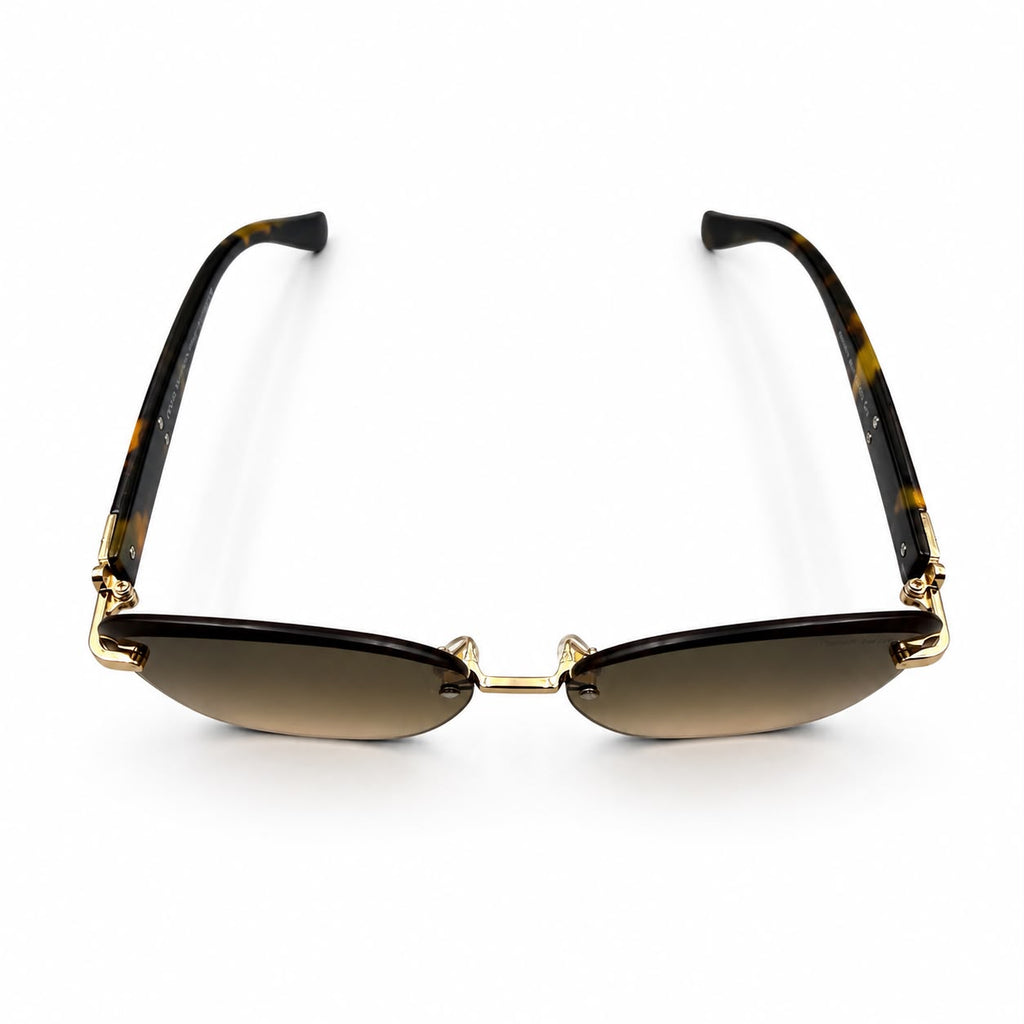 LV 86031 - LUXURIOUS - RIMLESS - CATEYE - TORTOISE BRANDING TEMPLES - PREMIUM - WOMEN