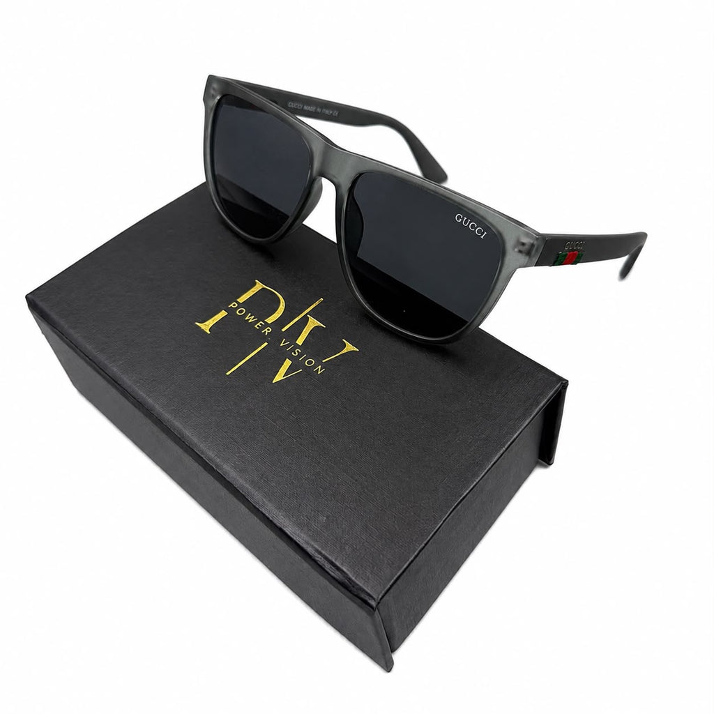 GC 0524 - SUNGLASS - ROUNDED SQUARE - MATTE GREY - BLACK - PREMIUM - AFFORDABLE