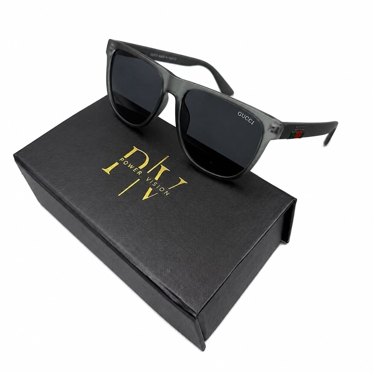 GC 0524 - SUNGLASS - ROUNDED SQUARE - MATTE GREY - BLACK - PREMIUM - AFFORDABLE