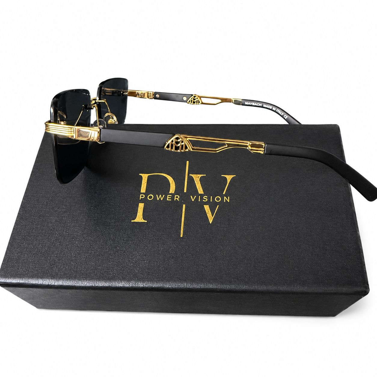 Z55 - SUNGLASS - RIMLESS - GOLDEN - BLACK - UV - DESIGNER - UNISEX