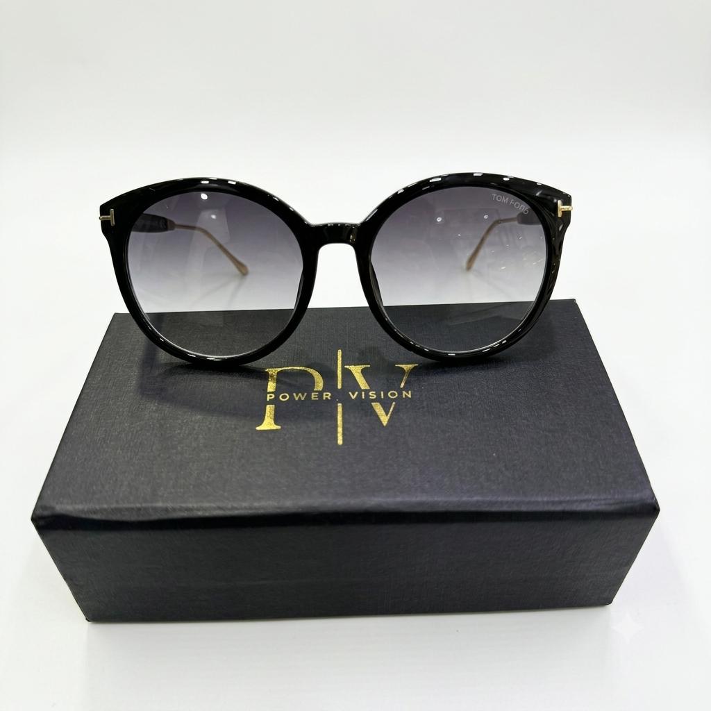 TF 9333 - SUNGLASS - LADIES - ROUND - GREY DOUBLE SHADED - OVERSIZE - PREMIUM