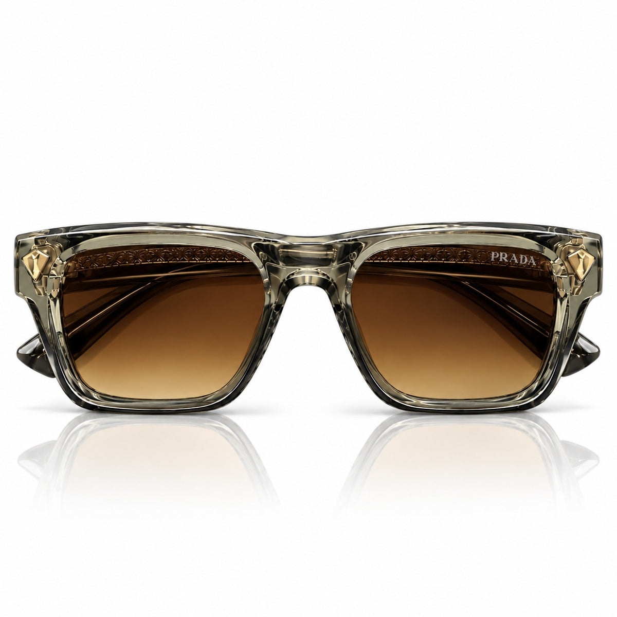 PR - ACETATE - CHAMPAGNE - BROWN GRADIENT - SQUARE - BOLD - UNIQUE - UNISEX