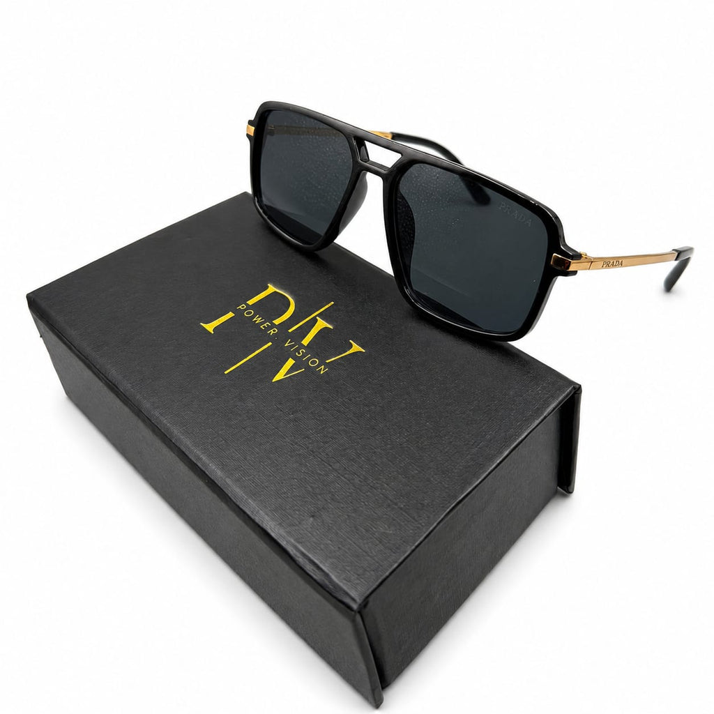 PR 70YS - SUNGLASS - DOUBLE BEAM - BLACK - GOLDEN - BRANDING - PREMIUM - OVERSIZE