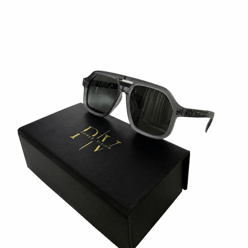 DITA 98408 - PREMIUM - OVERSIZED GEOMETRIC SQUARE - MATTE GREY - GUN METALLIC - MEN - ACETATE