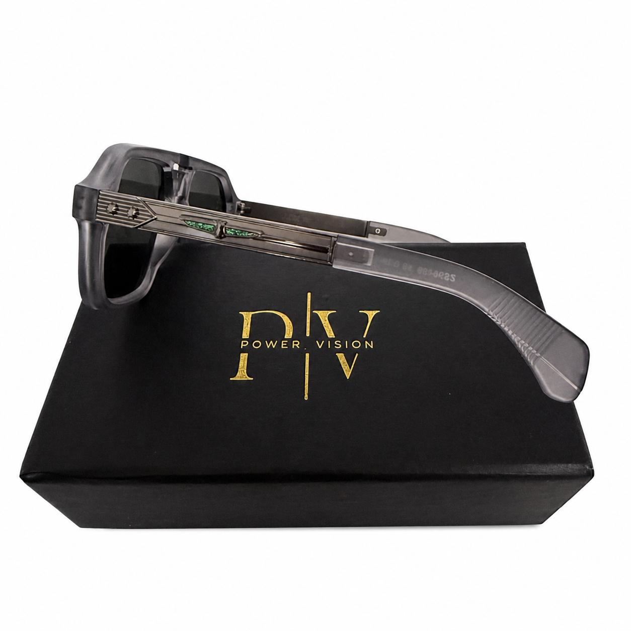 DITA 98408 - PREMIUM - OVERSIZED GEOMETRIC SQUARE - MATTE GREY - GUN METALLIC - MEN - ACETATE