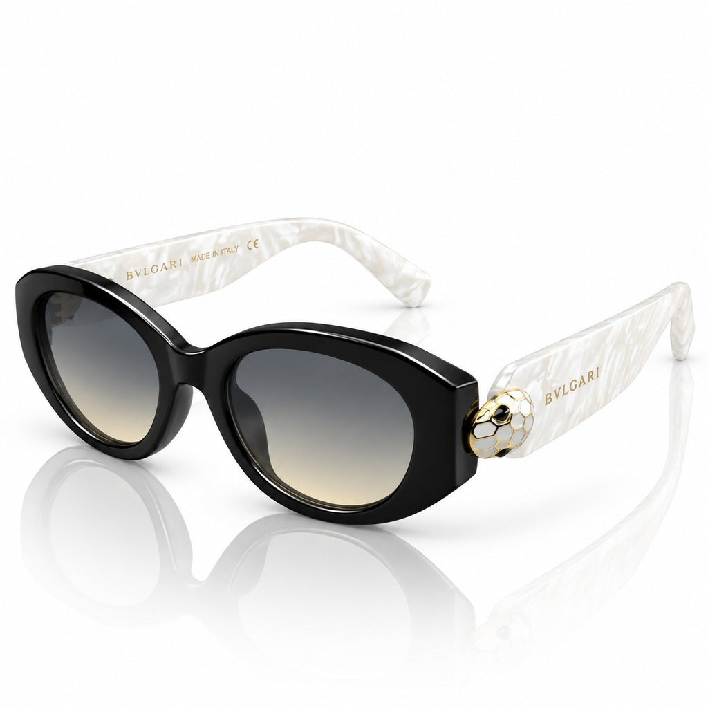 BVL 23608 - GORGEOUS - CHUNKY OVAL - BOLD - BLACK - PEARL WHITE - WOMEN