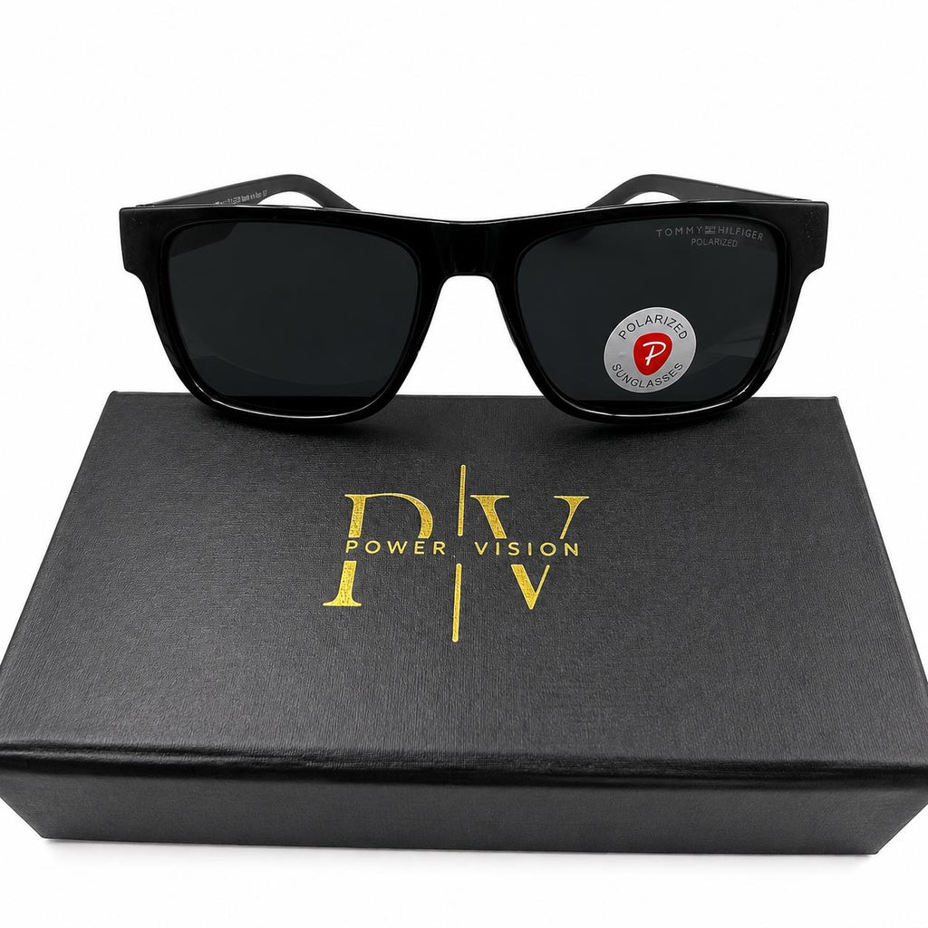 TH 2429 - SOPHISTICATED - SOFT SQUARE - GLOSSY BLACK - POLARISED - BRANDING ACETATE SIDES - PREMIUM