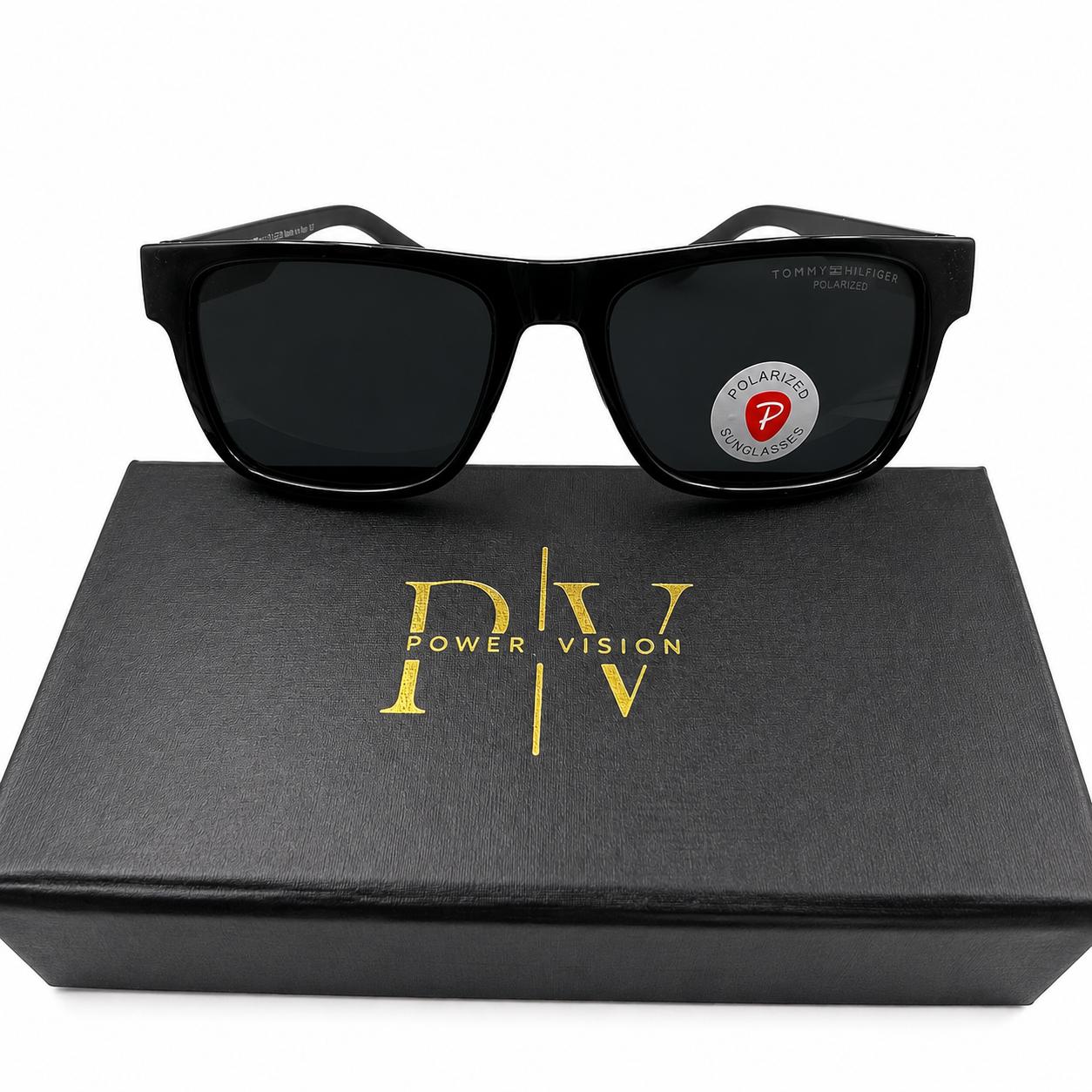 TH 2429 - SOPHISTICATED - SOFT SQUARE - GLOSSY BLACK - POLARISED - BRANDING ACETATE SIDES - PREMIUM