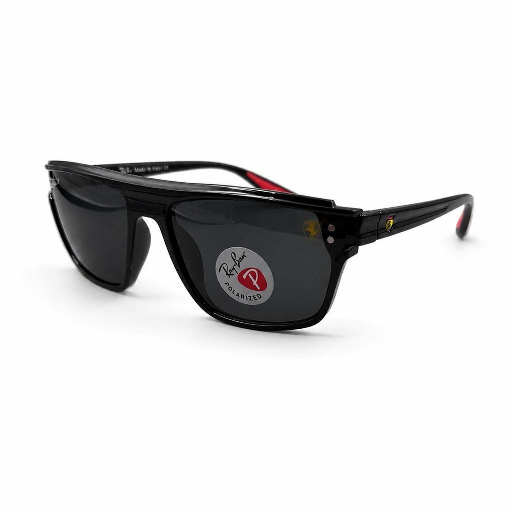 RB 3576 - FERRARI - BLACK - POLARISED - CURVED SQUARE - RB FERRARI LOGO - DURABLE - PREMIUM