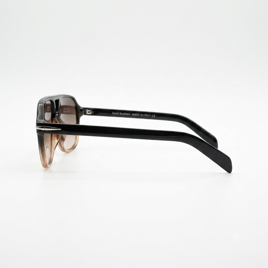 DB 7018 - SUNGLASS - DOUBLE BEAM - BLACK BROWN - BROWN DOUBLE SHADED - MEN