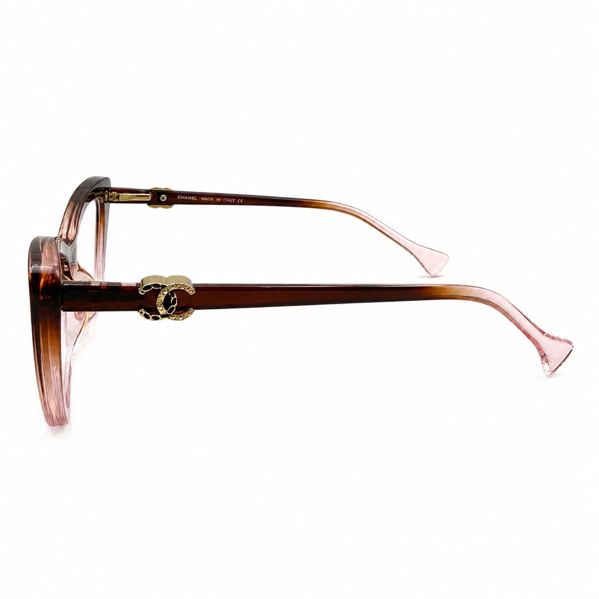 CH 23111 - EYEGLASS - CATEYE - BROWN - PINK TRANSPARENT - FLEXIBLE BRANDING SIDES