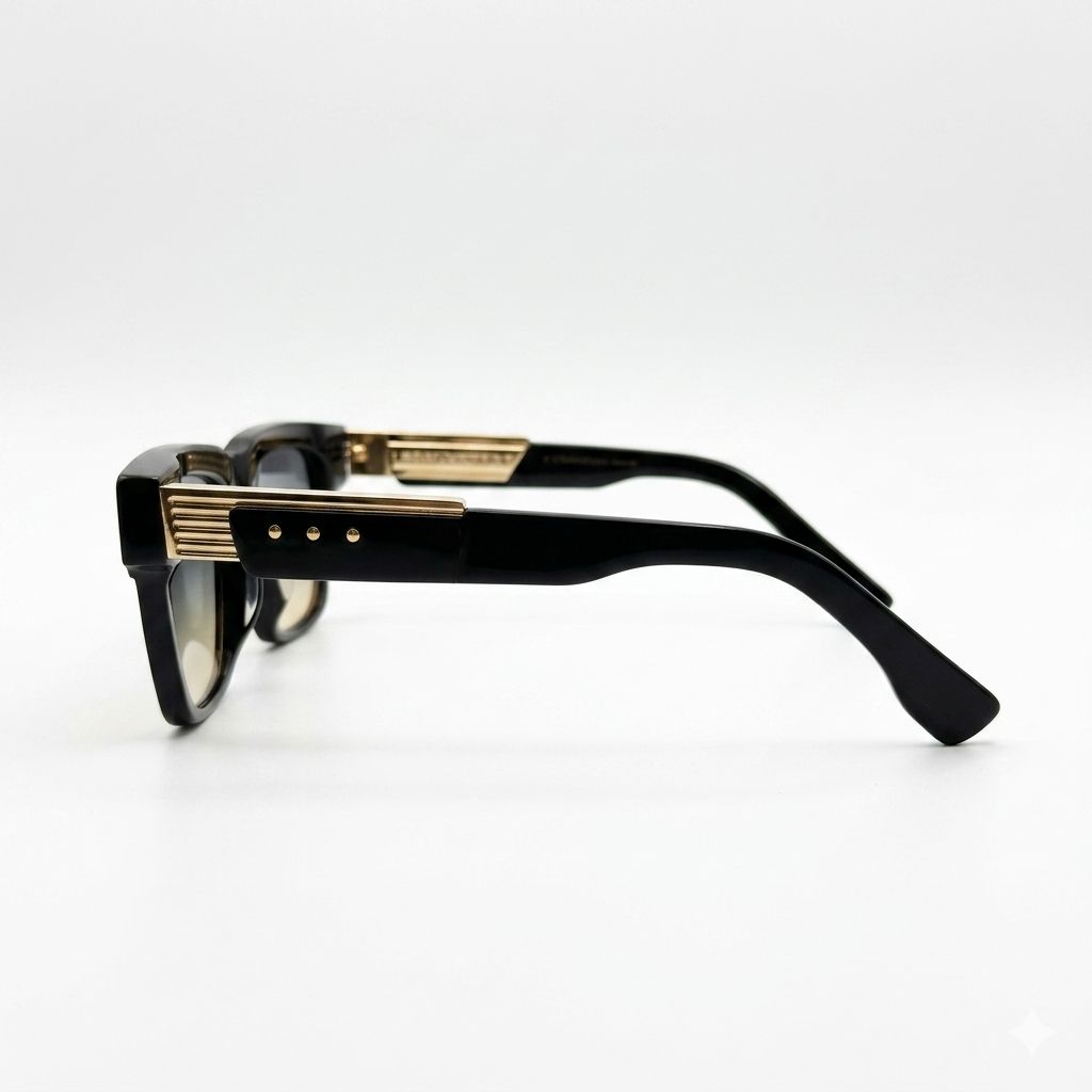 DT98312 - SUNGLASS - BOLD - BLACK - SMOKE GREY LENSES - PREMIUM - TRENDY