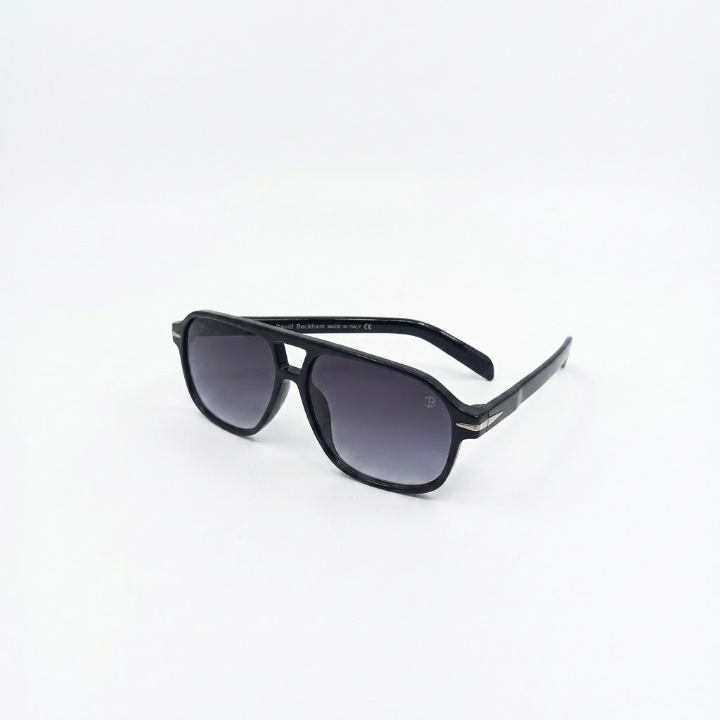 DB 7018 - SUNGLASS - DOUBLE BRIDGE - DOUBLE SHADE - BLACK - UV400