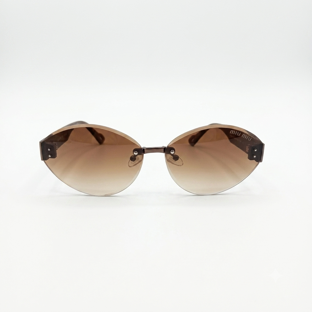 MIU MIU - SHADES - LADIES - CATEYE - RIMLESS - BROWN SHADES - PREMIUM