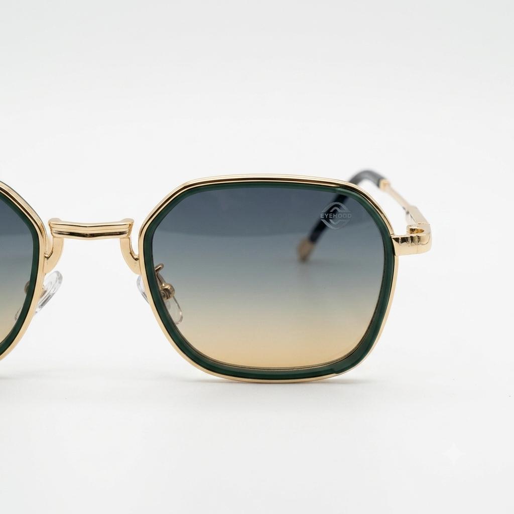 EYEHOOD 5G69 - SUNGLASS - METAL - GEOMETRIC SQUARE - GOLDEN - MATTE BOTTLE GREEN