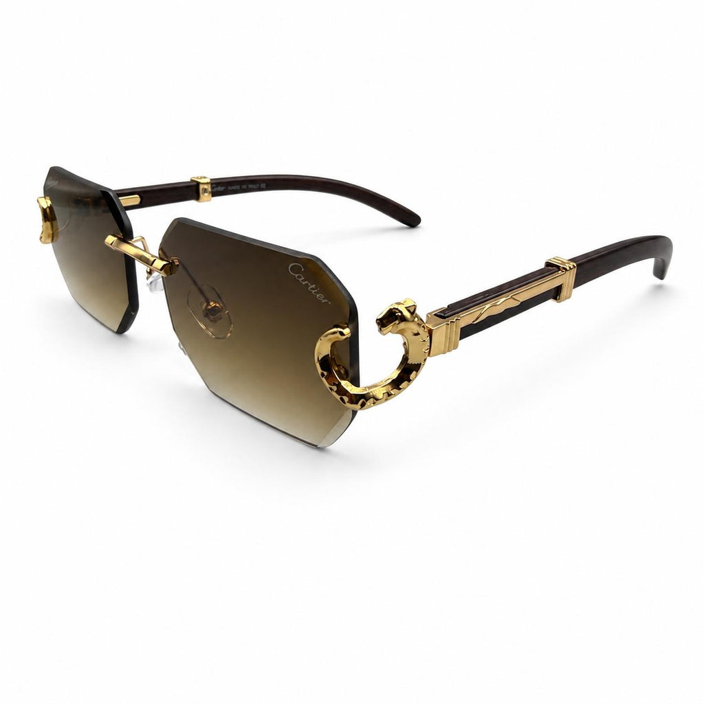 CR 23668 - CLASSY - RIMLESS - BEVEL CUT SQUARE - GOLDEN BROWN DOUBLE SHADED - PREMIUM
