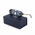 MOSCOT 98320 - SUNGLASS - CRYSTAL NAVY BLUE - DOUBLE BRIDGE - NAVIGATOR SQUARE - SILVER - TORTOISE - PREMIUM