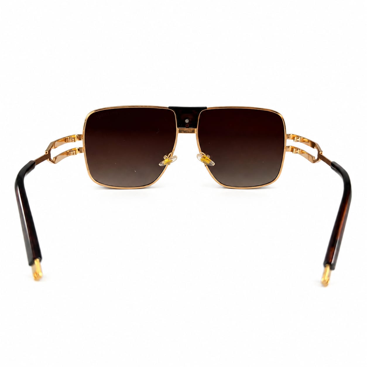 BR - OVERSIZE - SQUARE - METAL - BROWN DOUBLE SHADE - STRAIGHT BRIDGE - PREMIUM - MEN