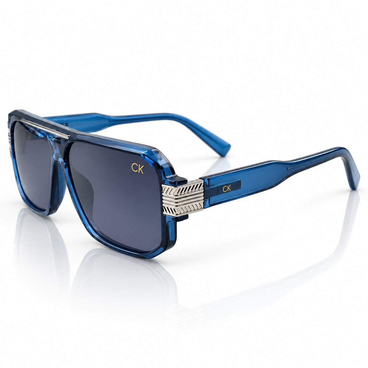 CK 1150 - SUNGLASS - NAVIGATOR SQUARE - OCEANIC BLUE - ACETATE - SPRING HINGES