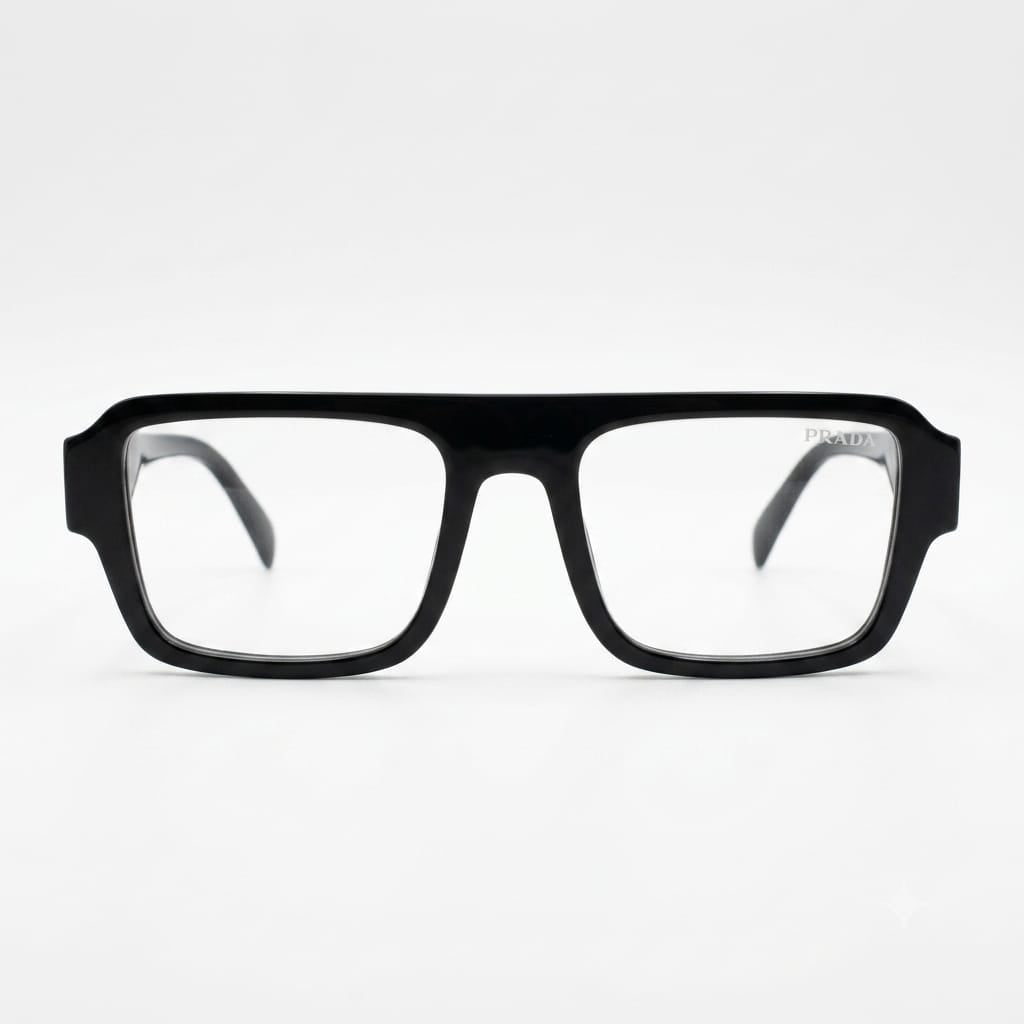 PRADA MILANO - GEOMETRIC RECTANGLE - BOLD - BLACK - EYEWEAR - TR MOLD