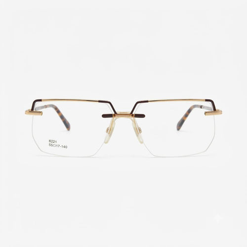 CAZAL 6221 - RIMLESS - GEOMETRIC SQUARE - GOLDEN BROWN - EXECUTIVE - MEN