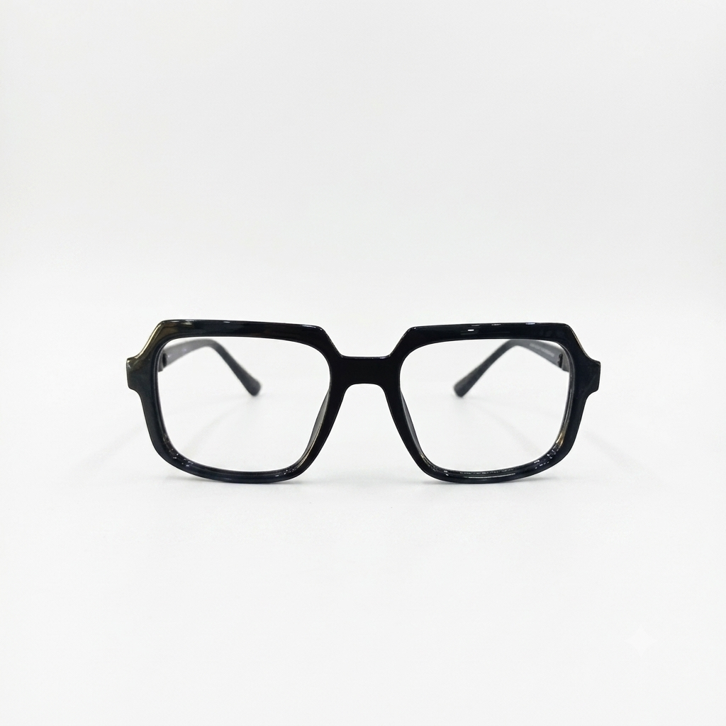 TR 251137 - EYEWEAR - MEN - GEOMETRIC SQUARE - ANGULAR EDGES - BLACK - OVERSIZE