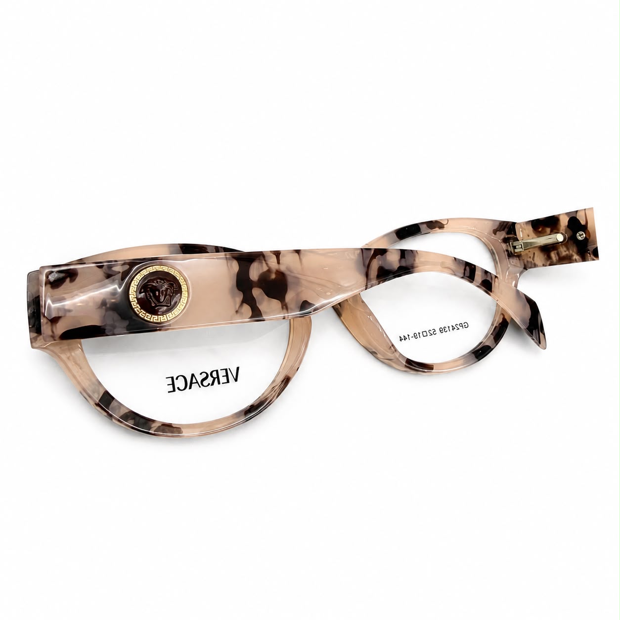 VERSACE 24139 - GORGEOUS - PEACH TORTOISE - CAT EYE - WOMEN - PREMIUM - QUALITY