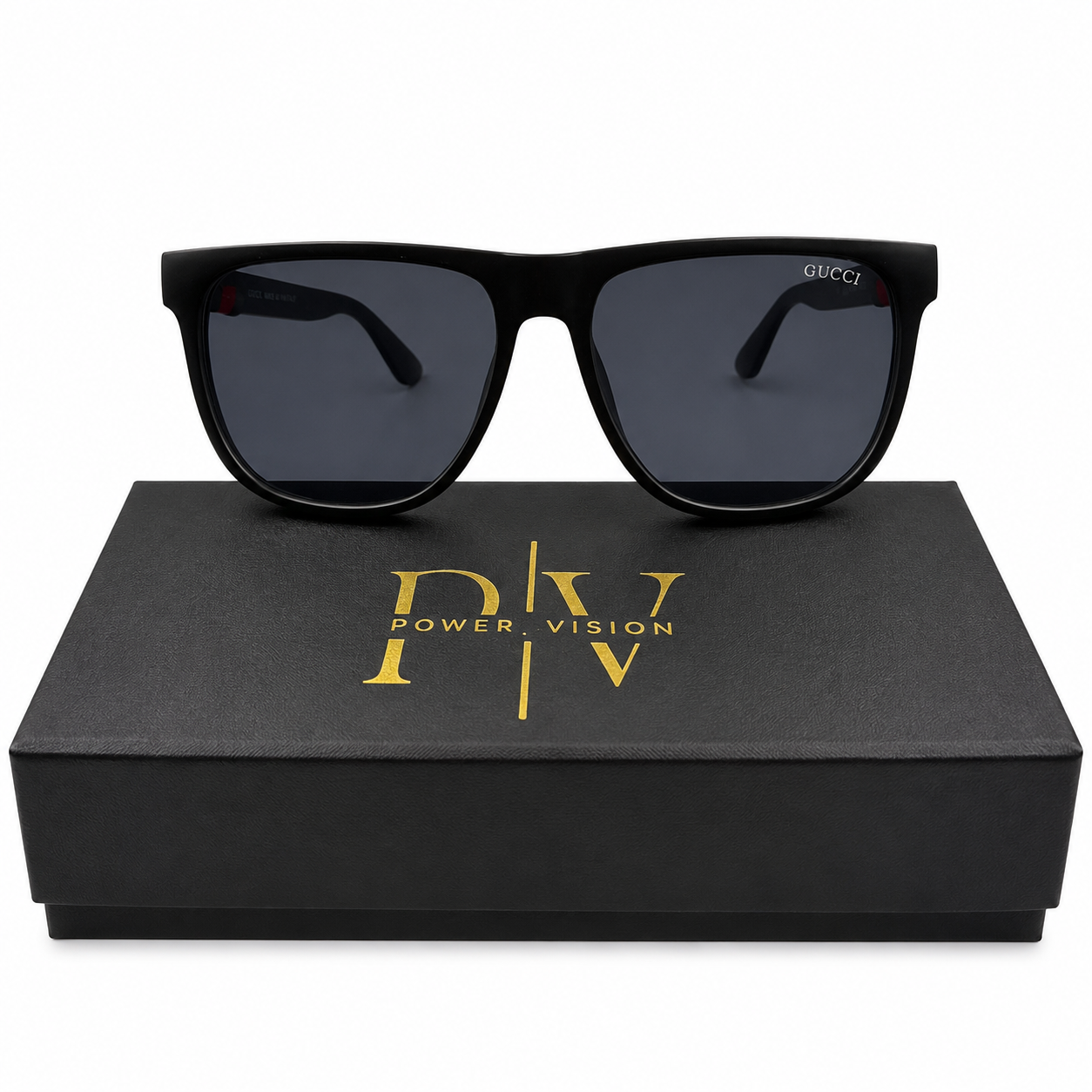GC 0524 - SUNGLASS - ROUNDED SQUARE - MATTE BLACK - LIGHTWEIGHT - DESIGNER